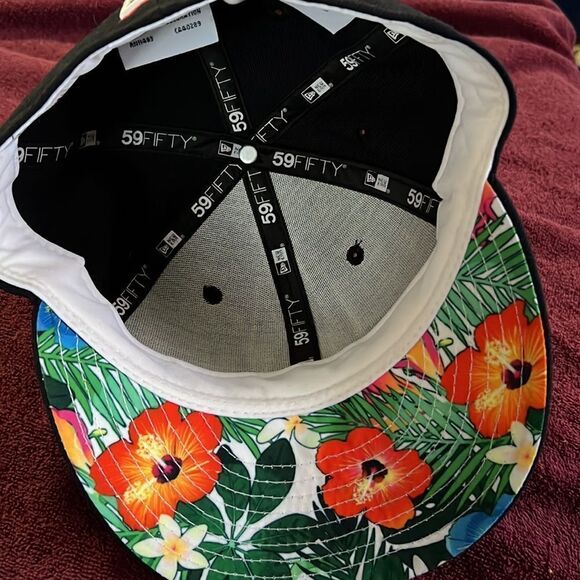 Men's New Era Chicago Cubs Floral Under Visor Collection 1914 Replica 59FIFTY - Picture 3 of 6